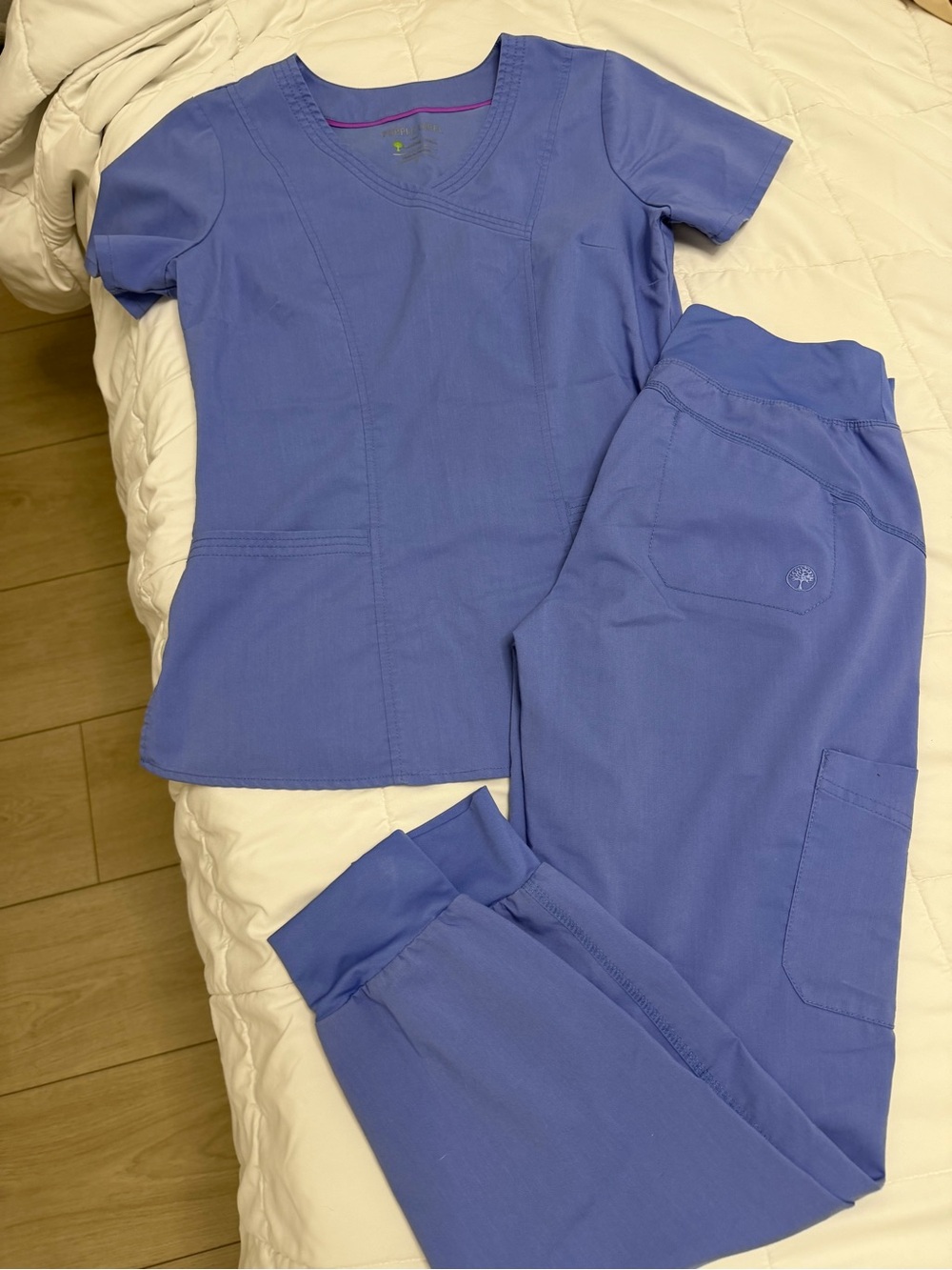 healing hands Scrub Top and Jogger Pants Set